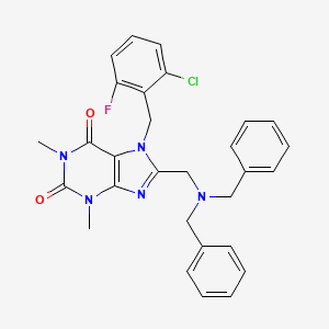 7-[(2-Chloro-6-fluorophenyl)methyl]-8-[(dibenzylamino)methyl]-1,3-dimethylpurine-2,6-dione