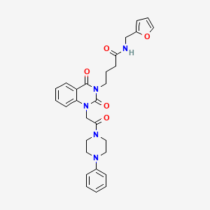 molecular formula C29H31N5O5 B14996609 4-[2,4-dioxo-1-[2-oxo-2-(4-phenylpiperazin-1-yl)ethyl]-1,4-dihydroquinazolin-3(2H)-yl]-N-(2-furylmethyl)butanamide 