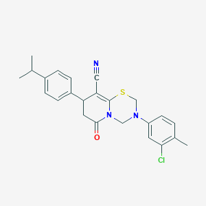 molecular formula C24H24ClN3OS B14996620 3-(3-chloro-4-methylphenyl)-6-oxo-8-[4-(propan-2-yl)phenyl]-3,4,7,8-tetrahydro-2H,6H-pyrido[2,1-b][1,3,5]thiadiazine-9-carbonitrile 