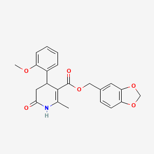 1,3-Benzodioxol-5-ylmethyl 4-(2-methoxyphenyl)-2-methyl-6-oxo-1,4,5,6-tetrahydropyridine-3-carboxylate