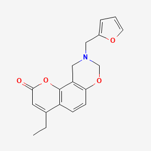 4-ethyl-9-(2-furylmethyl)-9,10-dihydro-2H,8H-chromeno[8,7-e][1,3]oxazin-2-one