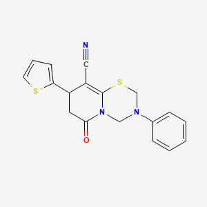 6-Oxo-3-phenyl-8-thiophen-2-yl-2,4,7,8-tetrahydropyrido[2,1-b][1,3,5]thiadiazine-9-carbonitrile