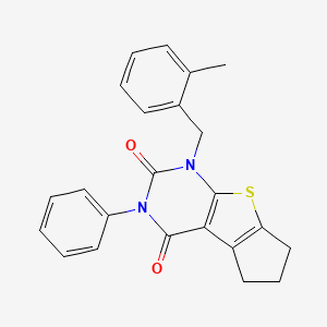 1-(2-methylbenzyl)-3-phenyl-6,7-dihydro-1H-cyclopenta[4,5]thieno[2,3-d]pyrimidine-2,4(3H,5H)-dione