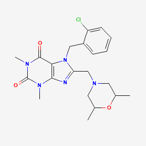 7-(2-chlorobenzyl)-8-[(2,6-dimethylmorpholin-4-yl)methyl]-1,3-dimethyl-3,7-dihydro-1H-purine-2,6-dione