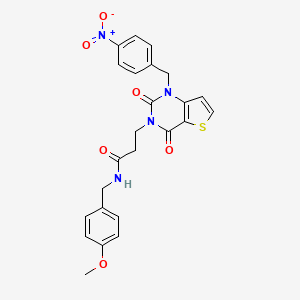 N-[(4-methoxyphenyl)methyl]-3-[1-[(4-nitrophenyl)methyl]-2,4-dioxothieno[3,2-d]pyrimidin-3-yl]propanamide