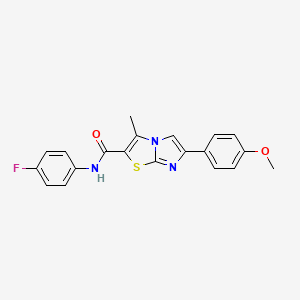 molecular formula C20H16FN3O2S B14996693 N-(4-fluorophenyl)-6-(4-methoxyphenyl)-3-methylimidazo[2,1-b][1,3]thiazole-2-carboxamide 