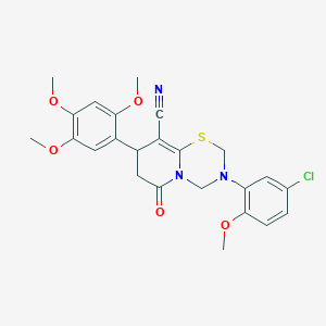 molecular formula C24H24ClN3O5S B14996694 3-(5-chloro-2-methoxyphenyl)-6-oxo-8-(2,4,5-trimethoxyphenyl)-3,4,7,8-tetrahydro-2H,6H-pyrido[2,1-b][1,3,5]thiadiazine-9-carbonitrile 