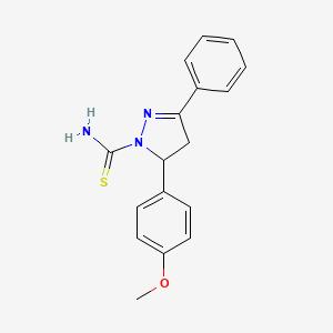 5-(4-methoxyphenyl)-3-phenyl-4,5-dihydro-1H-pyrazole-1-carbothioamide