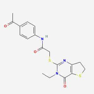 N-(4-Acetylphenyl)-2-({3-ethyl-4-oxo-3H,4H,6H,7H-thieno[3,2-D]pyrimidin-2-YL}sulfanyl)acetamide