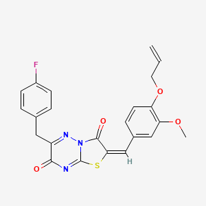 molecular formula C23H18FN3O4S B14996735 (2E)-6-(4-fluorobenzyl)-2-[3-methoxy-4-(prop-2-en-1-yloxy)benzylidene]-7H-[1,3]thiazolo[3,2-b][1,2,4]triazine-3,7(2H)-dione 