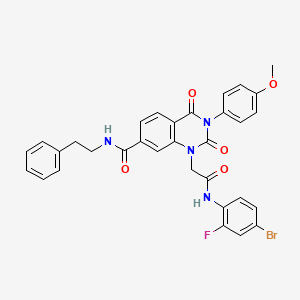 molecular formula C32H26BrFN4O5 B14996746 1-{2-[(4-bromo-2-fluorophenyl)amino]-2-oxoethyl}-3-(4-methoxyphenyl)-2,4-dioxo-N-(2-phenylethyl)-1,2,3,4-tetrahydroquinazoline-7-carboxamide 