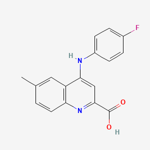 4-((4-Fluorophenyl)amino)-6-methylquinoline-2-carboxylic acid