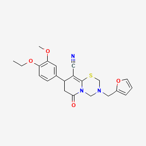 8-(4-ethoxy-3-methoxyphenyl)-3-(furan-2-ylmethyl)-6-oxo-3,4,7,8-tetrahydro-2H,6H-pyrido[2,1-b][1,3,5]thiadiazine-9-carbonitrile