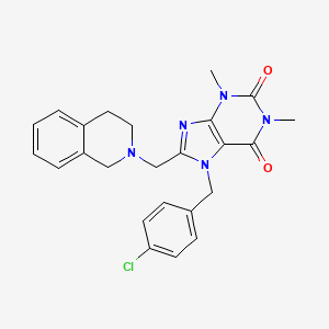 7-[(4-chlorophenyl)methyl]-8-(3,4-dihydro-1H-isoquinolin-2-ylmethyl)-1,3-dimethylpurine-2,6-dione