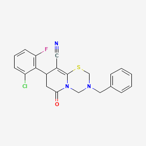 3-benzyl-8-(2-chloro-6-fluorophenyl)-6-oxo-3,4,7,8-tetrahydro-2H,6H-pyrido[2,1-b][1,3,5]thiadiazine-9-carbonitrile