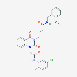 4-(1-(2-((5-chloro-2-methylphenyl)amino)-2-oxoethyl)-2,4-dioxo-1,2-dihydroquinazolin-3(4H)-yl)-N-(2-methoxybenzyl)butanamide