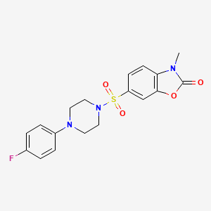 molecular formula C18H18FN3O4S B14996844 6-[4-(4-Fluoro-phenyl)-piperazine-1-sulfonyl]-3-methyl-3H-benzooxazol-2-one 