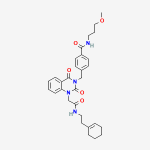 molecular formula C30H36N4O5 B14996887 4-((1-(2-((2-(cyclohex-1-en-1-yl)ethyl)amino)-2-oxoethyl)-2,4-dioxo-1,2-dihydroquinazolin-3(4H)-yl)methyl)-N-(3-methoxypropyl)benzamide 