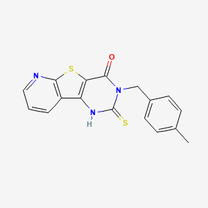 molecular formula C17H13N3OS2 B14996940 5-[(4-methylphenyl)methyl]-4-sulfanylidene-8-thia-3,5,10-triazatricyclo[7.4.0.02,7]trideca-1(9),2(7),10,12-tetraen-6-one 