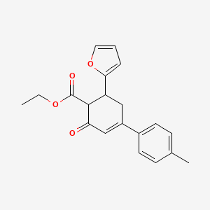 molecular formula C20H20O4 B14996946 Ethyl 6-(furan-2-yl)-4-(4-methylphenyl)-2-oxocyclohex-3-ene-1-carboxylate 