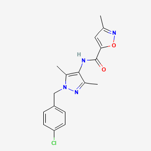 N-[1-(4-chlorobenzyl)-3,5-dimethyl-1H-pyrazol-4-yl]-3-methyl-1,2-oxazole-5-carboxamide