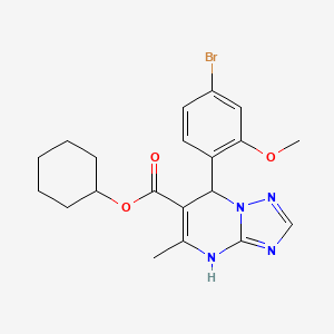 molecular formula C20H23BrN4O3 B14996985 Cyclohexyl 7-(4-bromo-2-methoxyphenyl)-5-methyl-4,7-dihydro[1,2,4]triazolo[1,5-a]pyrimidine-6-carboxylate 