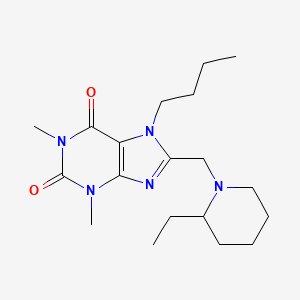 7-butyl-8-[(2-ethylpiperidin-1-yl)methyl]-1,3-dimethyl-3,7-dihydro-1H-purine-2,6-dione