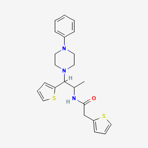 molecular formula C23H27N3OS2 B14996998 N-(1-(4-phenylpiperazin-1-yl)-1-(thiophen-2-yl)propan-2-yl)-2-(thiophen-2-yl)acetamide 