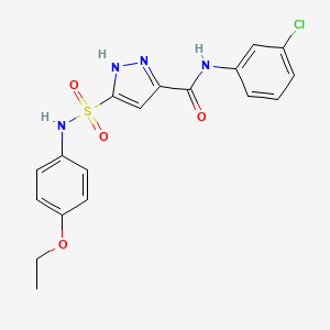 molecular formula C18H17ClN4O4S B14997003 N-(3-chlorophenyl)-3-[(4-ethoxyphenyl)sulfamoyl]-1H-pyrazole-5-carboxamide 