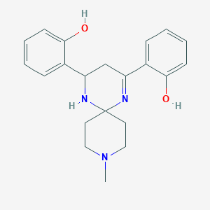 molecular formula C21H25N3O2 B14997023 2,2'-(9-Methyl-1,5,9-triazaspiro[5.5]undec-1-ene-2,4-diyl)diphenol 