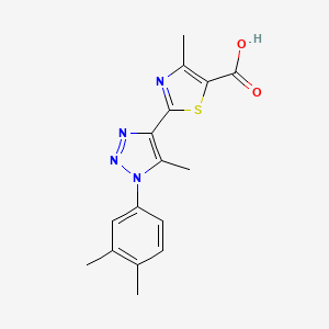 molecular formula C16H16N4O2S B14997028 2-[1-(3,4-dimethylphenyl)-5-methyl-1H-1,2,3-triazol-4-yl]-4-methyl-1,3-thiazole-5-carboxylic acid 