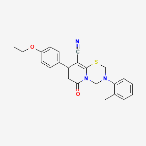 8-(4-ethoxyphenyl)-3-(2-methylphenyl)-6-oxo-3,4,7,8-tetrahydro-2H,6H-pyrido[2,1-b][1,3,5]thiadiazine-9-carbonitrile