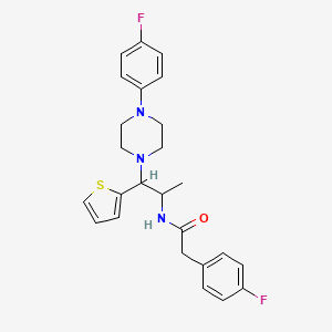 molecular formula C25H27F2N3OS B14997052 2-(4-Fluorophenyl)-N-{1-[4-(4-fluorophenyl)piperazin-1-YL]-1-(thiophen-2-YL)propan-2-YL}acetamide 