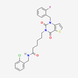 N-(2-chlorobenzyl)-6-[1-(2-fluorobenzyl)-2,4-dioxo-1,4-dihydrothieno[3,2-d]pyrimidin-3(2H)-yl]hexanamide