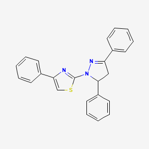 molecular formula C24H19N3S B14997071 2-(3,5-diphenyl-4,5-dihydro-1H-pyrazol-1-yl)-4-phenyl-1,3-thiazole 