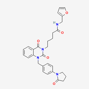 molecular formula C29H30N4O5 B14997080 5-(2,4-dioxo-1-(4-(2-oxopyrrolidin-1-yl)benzyl)-1,2-dihydroquinazolin-3(4H)-yl)-N-(furan-2-ylmethyl)pentanamide 