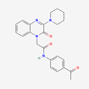 N-(4-acetylphenyl)-2-[2-oxo-3-(piperidin-1-yl)quinoxalin-1(2H)-yl]acetamide