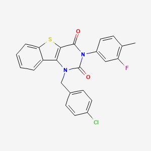 molecular formula C24H16ClFN2O2S B14997095 1-(4-chlorobenzyl)-3-(3-fluoro-4-methylphenyl)[1]benzothieno[3,2-d]pyrimidine-2,4(1H,3H)-dione 