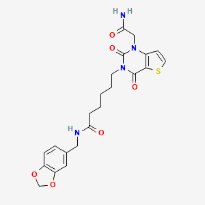 6-[1-(2-amino-2-oxoethyl)-2,4-dioxo-1,4-dihydrothieno[3,2-d]pyrimidin-3(2H)-yl]-N-(1,3-benzodioxol-5-ylmethyl)hexanamide