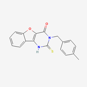 3-[(4-methylphenyl)methyl]-2-sulfanylidene-1H-[1]benzofuro[3,2-d]pyrimidin-4-one