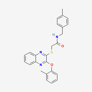 molecular formula C25H23N3O2S B14997153 N-(4-methylbenzyl)-2-{[3-(2-methylphenoxy)-2-quinoxalinyl]sulfanyl}acetamide 