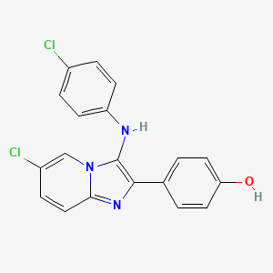 molecular formula C19H13Cl2N3O B14997181 4-{6-Chloro-3-[(4-chlorophenyl)amino]imidazo[1,2-a]pyridin-2-yl}phenol 