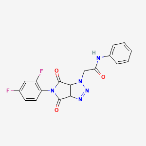 2-[5-(2,4-difluorophenyl)-4,6-dioxo-4,5,6,6a-tetrahydropyrrolo[3,4-d][1,2,3]triazol-1(3aH)-yl]-N-phenylacetamide