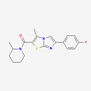 (6-(4-Fluorophenyl)-3-methylimidazo[2,1-b]thiazol-2-yl)(2-methylpiperidin-1-yl)methanone