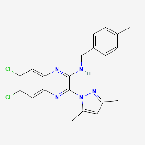 6,7-dichloro-3-(3,5-dimethyl-1H-pyrazol-1-yl)-N-(4-methylbenzyl)quinoxalin-2-amine