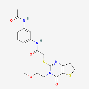 N-(3-Acetamidophenyl)-2-{[3-(2-methoxyethyl)-4-oxo-3H,4H,6H,7H-thieno[3,2-D]pyrimidin-2-YL]sulfanyl}acetamide