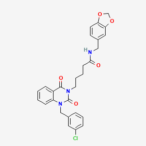 N-(1,3-benzodioxol-5-ylmethyl)-5-[1-(3-chlorobenzyl)-2,4-dioxo-1,4-dihydroquinazolin-3(2H)-yl]pentanamide