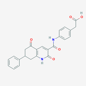 molecular formula C24H20N2O5 B14997312 (4-{[(2,5-Dioxo-7-phenyl-1,2,5,6,7,8-hexahydroquinolin-3-yl)carbonyl]amino}phenyl)acetic acid 