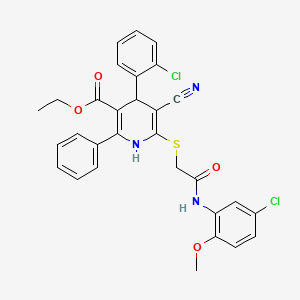 Ethyl 6-({2-[(5-chloro-2-methoxyphenyl)amino]-2-oxoethyl}sulfanyl)-4-(2-chlorophenyl)-5-cyano-2-phenyl-1,4-dihydropyridine-3-carboxylate