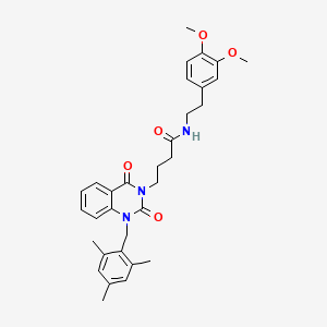 molecular formula C32H37N3O5 B14997358 N-[2-(3,4-dimethoxyphenyl)ethyl]-4-{2,4-dioxo-1-[(2,4,6-trimethylphenyl)methyl]-1,2,3,4-tetrahydroquinazolin-3-yl}butanamide 